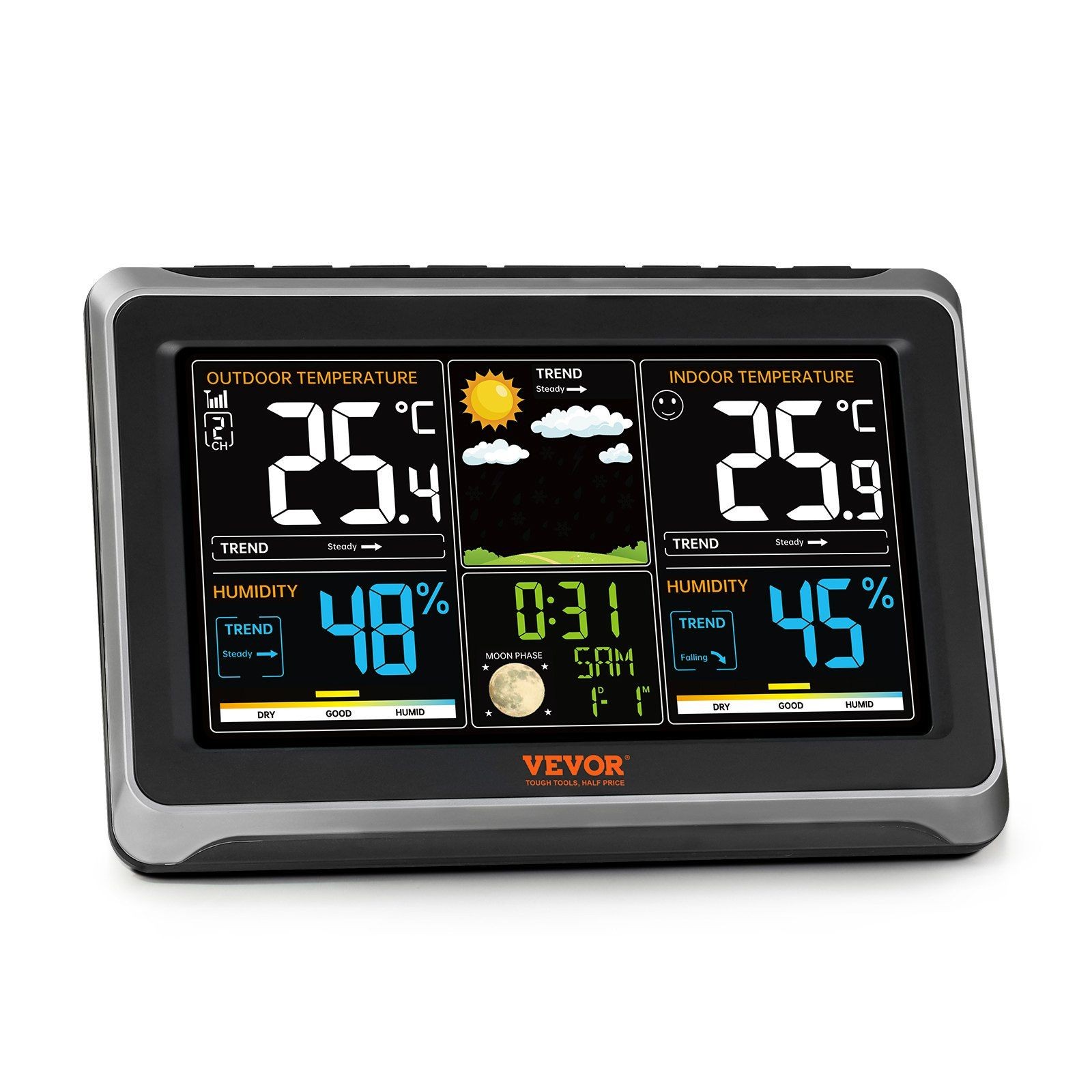 All in One Weather Tracker 7.5in Screen Sensor Automatic Date Calibration