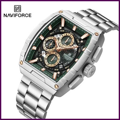 Herren Edelstahl Chronograph Uhr Luxus Wasserdicht Tonneau Quarz Stil