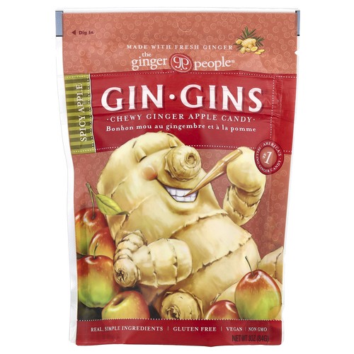 Gin Gins®, Chewy Ginger Apple Candy, Spicy Apple, 3 oz (84 g)