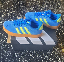 adidas VL Court 3.0 K Unisex Kids Athletic Sneaker Blue/Green/Gum US 12K IH3947