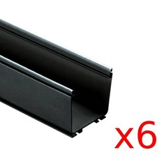 New Panduit FR4X4BL6 6ft Black Fiber Runner Channel 6 Pieces / 36ft Total