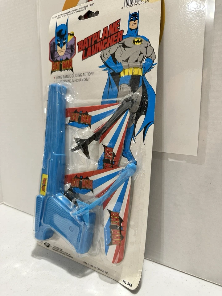Batman Batplane Launcher 1989. Gordy Intl'. Inc. TM 1982 DC Comics Inc. ¡Nuevo en paquete! Foto 4 de 4