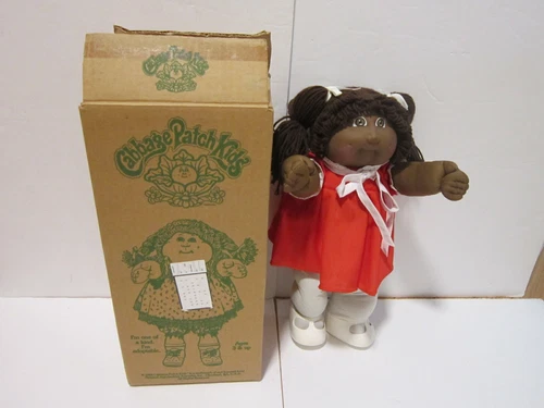 Vintage Coleco 1984 African American Cabbage Patch Doll with Rare  Mail Away Box