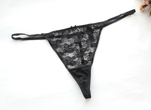 Women Sexy Thong Floral Mesh T-back Underwear High cut G-string Panties Black XL - Picture 3 of 6