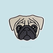 Pug Dog Sticker Puppy Pet Car Window Laptop Water Bottle