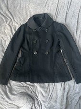 Yamamoto Black Wool Jacket Coat Blazer L/ 3 Peter Pan Collar Large Button