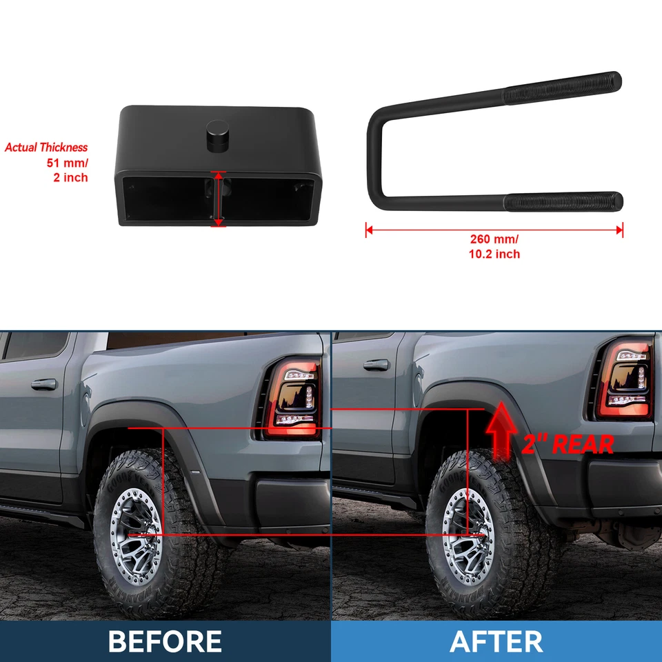 3" Front 2" Rear Leveling Lift Kit Blue For Chevrolet Silverado 1500 2007-2022 - Изображение 3 из 4