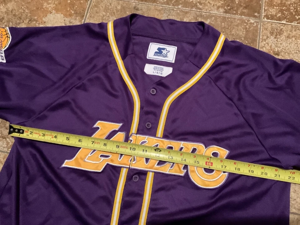 CAMISETA DE BÉISBOL VINTAGE STARTER DE LOS ANGELES LAKERS (GRANDE PARA HOMBRE) USADA Foto 4 de 4