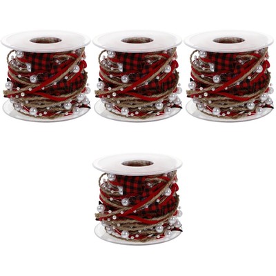  4 Rolls Geschenk Schleifen Christbaumschmuck Gurt DIY Dekoration Baumdekoration