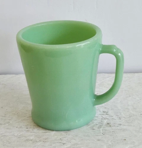 Vintage Fire King Jadeite D Handle Coffee Mug Cup Oven Ware Glass