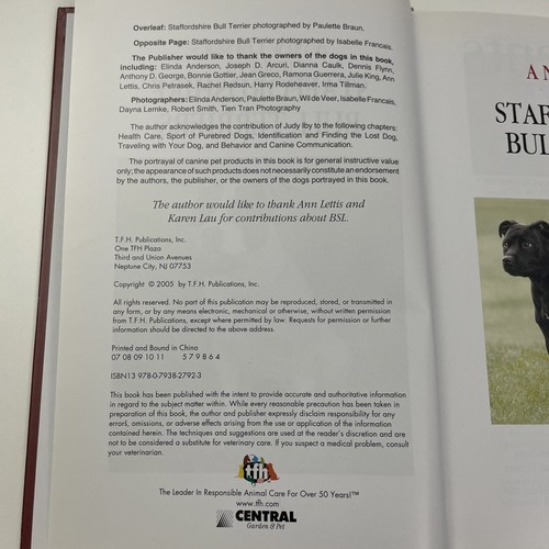 New Owners Guide To Staffordshire Bull Terriers by Dayna Lemke - 2005 Hardcover - Picture 9 of 14