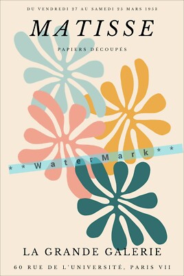 Papier Decouples Matisse 1953 Vintage Poster Print Retro Style Flower Art 