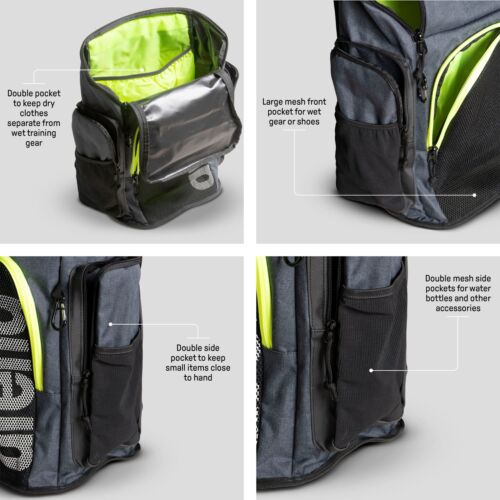 Mochila deportiva Arena Team 45L para nadadores y almacenamiento de equipo de entrenamiento - Imagen 2 de 8
