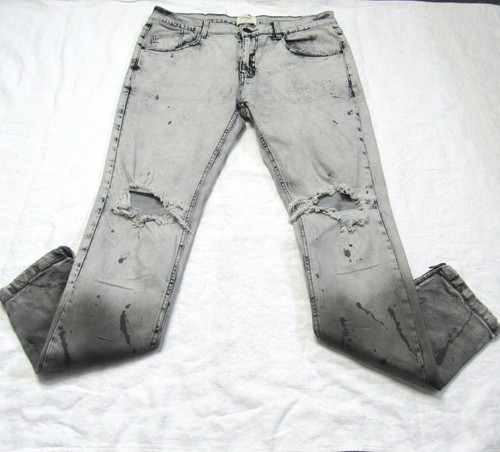 KDNK Acid Wash Zipped Leg Hem 