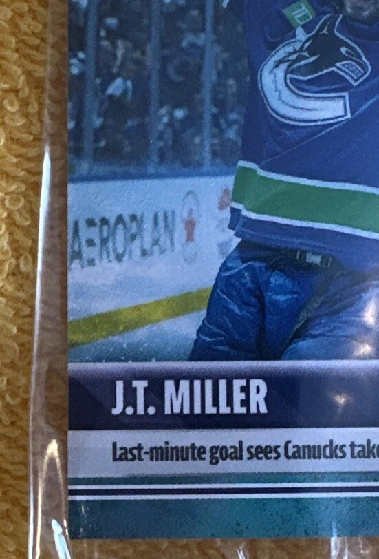 2023-24 NHL TOPPS NOW® Sticker #201 🏒 J.T. Miller 🏒 Canucks BLUE 🧊 ICE 08/10 - Image 4 of 4