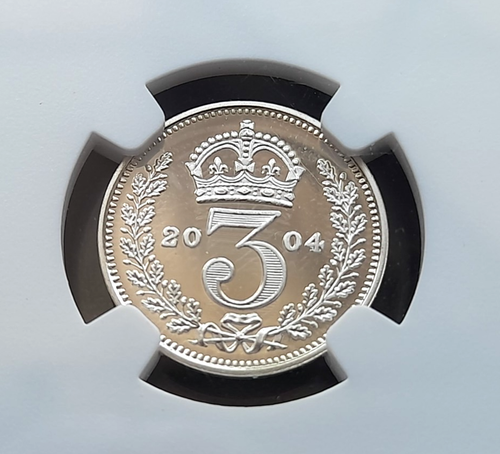 2004 Great Britain MAUNDY 3p Three Pence. Elizabeth II: NGC MS69 - Picture 4 of 4