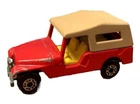 Lesney England 1977 Matchbox Superfast No 53 Jeep CJ6 - Red Tan Top SILVER BASE