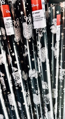 Disney/Burton/Nightmare Before Christmas/1 Roll/B&W Wrapping Paper/NWT/60sqft