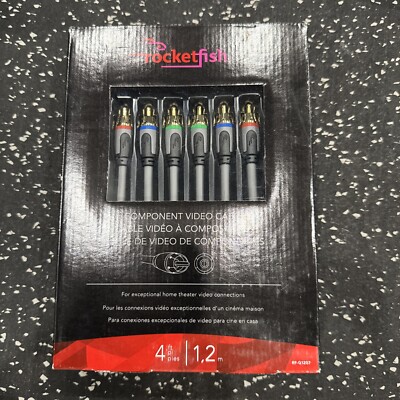 Rocketfish Component Video Cable 4 Ft 24K Gold Plated Connectors RFG1207 NEW
