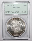 1881 CC Morgan Dollar PCGS MS64 PL 1st Generation Holder Rattler