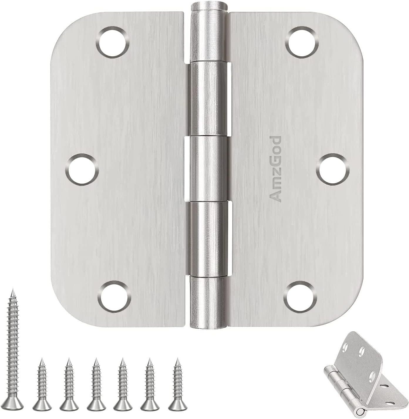 Door Hinges Brushed Nickel - 54 Pack Nickel Door Hinges 3.5 Inch Rounded Interio
