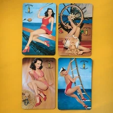 (4) single CUTTY SARK WHISKY playing cards - PIN UP GIRLS - 2000 promo - NEW