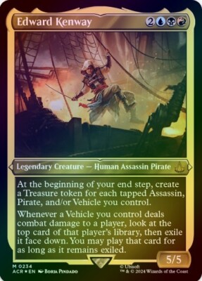 1 x Edward Kenway - Foil Etched - Assassin's Creed - LP - MTG - EOF