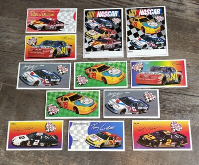 Vintage NASCAR Racine Unused Valentines Cards Lot Jeff Gordon Flintstones Rudd +