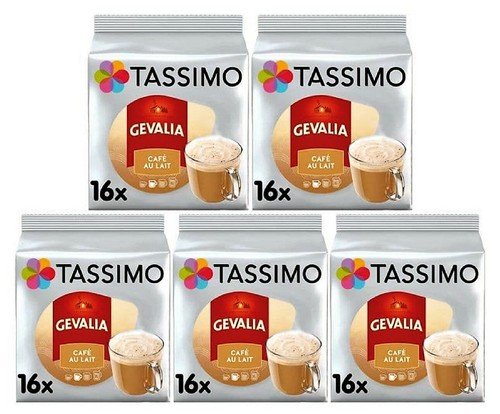 5 x Packs Tassimo Gevalia Cafe Con 