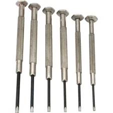 6 Screwdrivers Set Fixed Blade Watch Jeweler Tools Flat Head Repair Tool