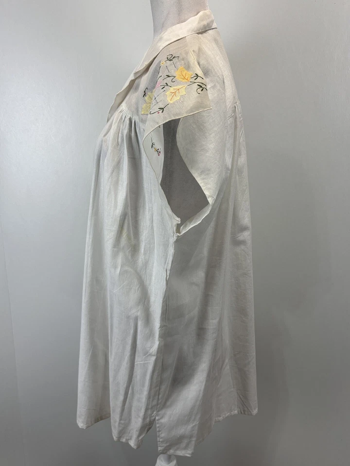 Blusa Cali Div Of Carry Back Floral Bordada Talla 44 Cottage Core Prairie Boho Foto 2 de 4