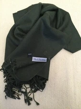 RENATO BALESTRA Italy • 100% WOOL SCARF SHAWL • Forest Green • 27” x 72" • NWOT