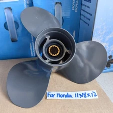 11 3/8x12 Pitch AL Outboard Propeller for Honda 35HP 40HP 45HP 60HP 13 Spline
