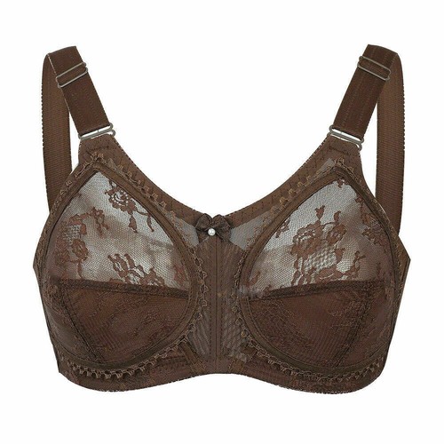 Ladies Plus Size Bra Minimiser Lace Full Coverage Firm Hold Non Padded Non Wired - Picture 11 of 37