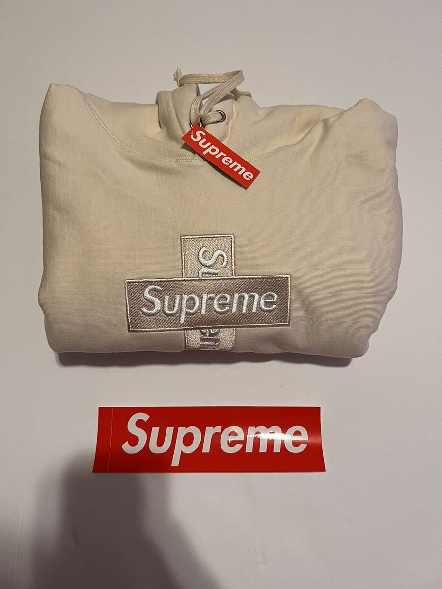 Supreme Cross Box Logo Hooded natural Lトップス