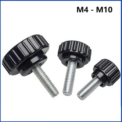Rändelschraube Daumenschraube M4-M10 Schwarzer Runder Kunststoff Kopf Schrauben - Bild 1 von 4