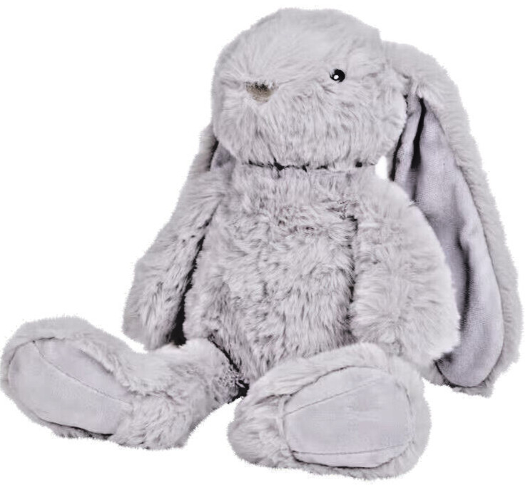 Peluche lapin gris avec t-shirt personnalisable en coton pour texte et prénom