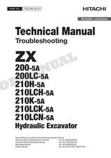 HITACHI ZX210LCH-5A ZX210K-5A Excavator Service Manual Troubleshooting