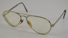 Vintage Del Mar "The Pilot" Aviator Style Glasses 5-1/2 Gold Tone Wire Rim