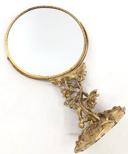 Matson Gold Ormolu Vogel Hartriegel Vintage 2-seitiger Kosmetik Make-up 7" Spiegel USA - Bild 4 von 17