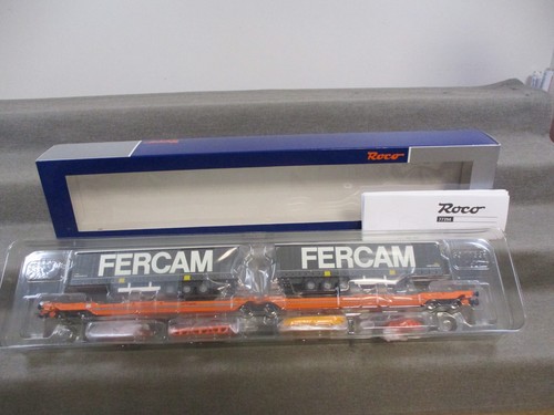 Roco Spur H0 77394 Doppeltaschen-Gelenkwagen Sdggmmrss Fercam Wascosa in OVP | Zustand: Gebraucht