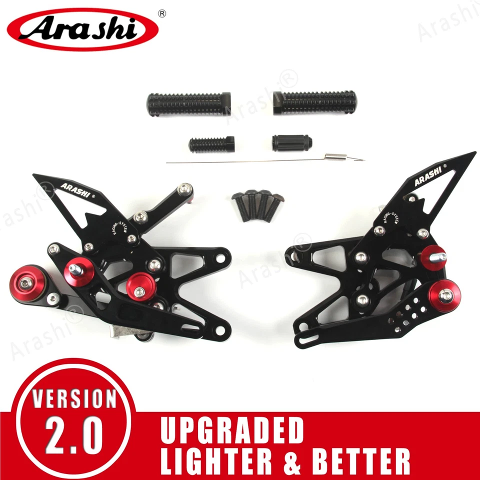 Para Triumph Daytona 675 R 2013-2018 Arashi reposapiés ajustable estriberas pedal Foto 2 de 4
