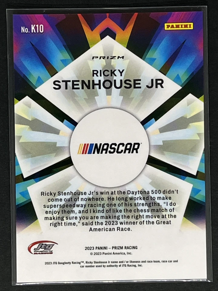 Ricky Stenhouse Jr. 2023 Prizm - Kaleidoscopic Silver Prizm Card # - 10 - Image 2 of 2