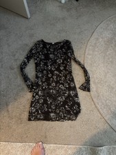 Stretchy Sheet Brown And Cream Color Dress