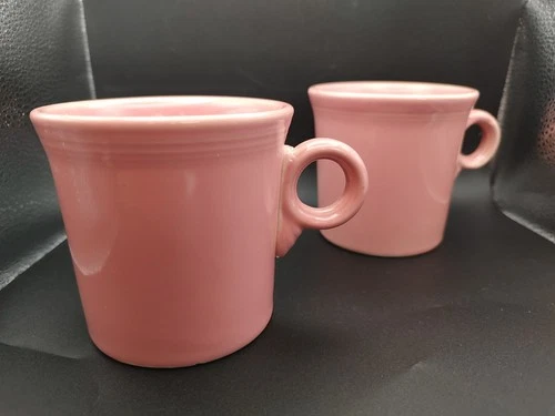 2 Fiesta Fiestaware Homer Laughlin Peony Pink Mug 10.25 oz Ring Handle 