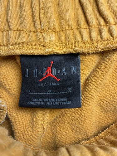 Nike Air Jordan Flight Mens Sweatsuit Top XL Bottom L Yellow Washed Look VG Cond - Picture 9 of 10