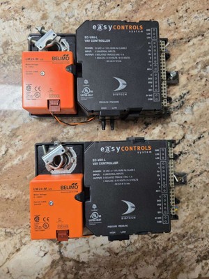 2x DISTECH CONTROLS EC-VAV-L VAV Controller + Belimo LM24-M Variable Air Volume
