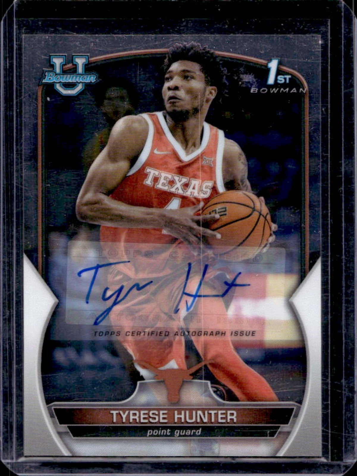 2022-23 Bowman Chrome U Tyrese Hunter Prospect Auto #15 Longhorns