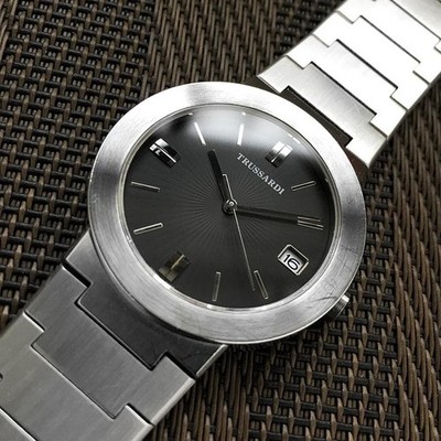 Trussardi Ice Gray Dial Dress Watch Stainless Steel Band From Japan