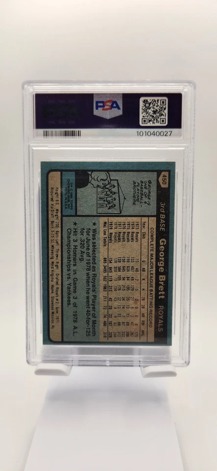 1980 Topps - George Brett #450 PSA 7 Foto 2 de 2
